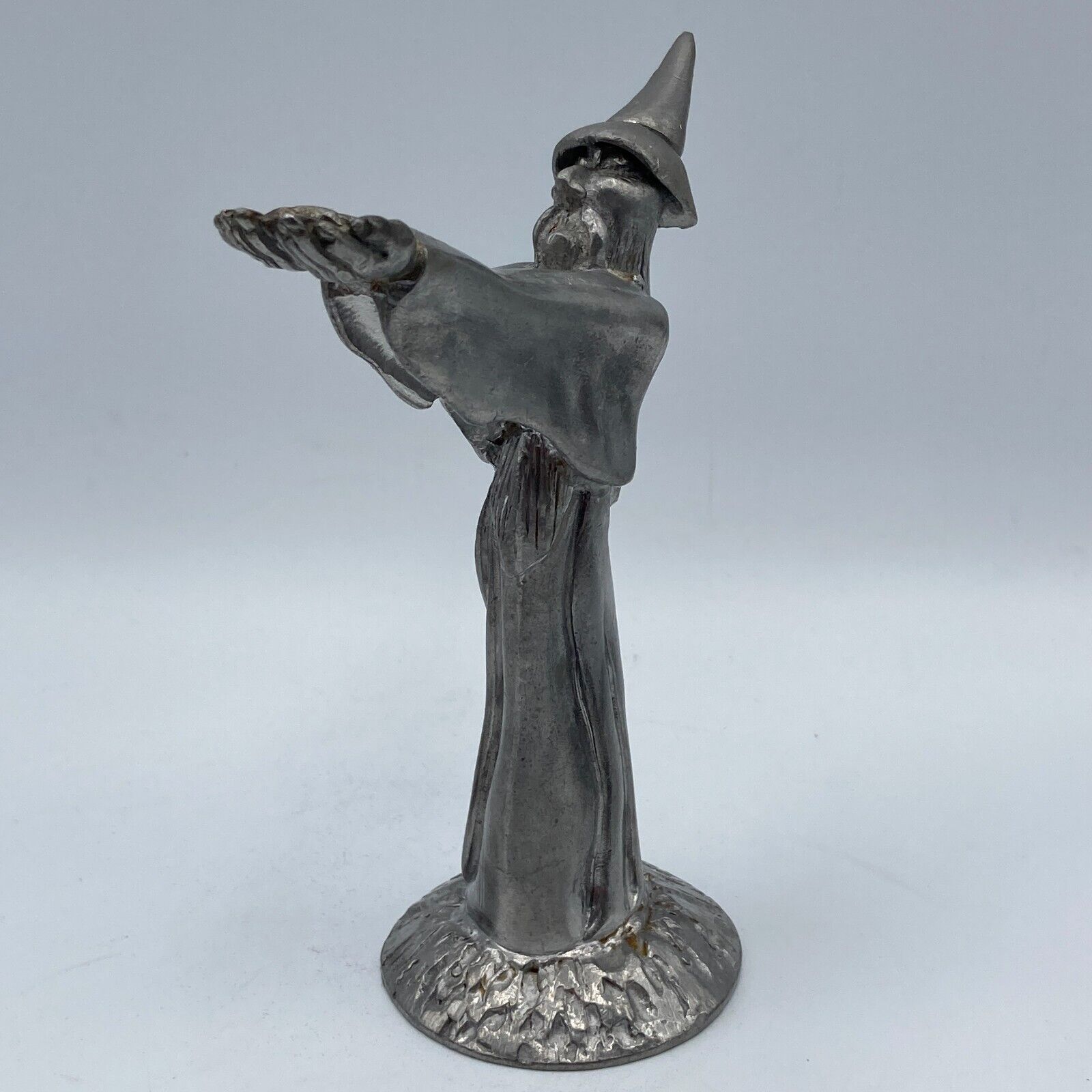 Vintage Pewter Oil Lamp Wizard Warlock Mage 1986 Les Hunter Statue Figure Magic