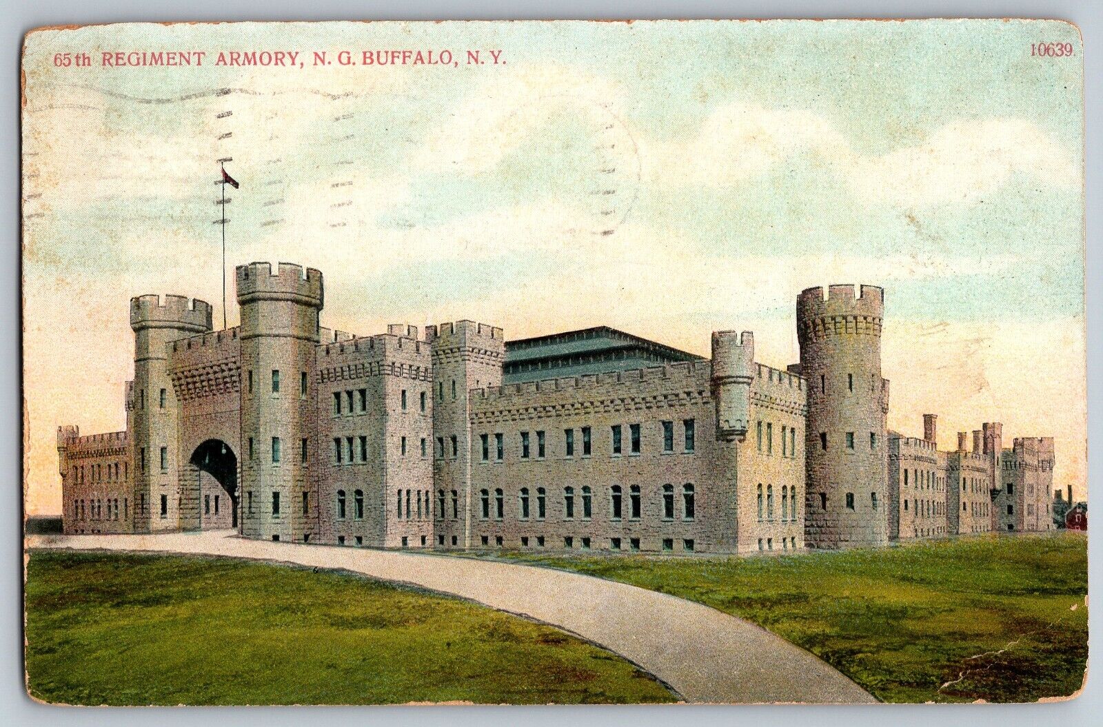 Buffalo, New York - 65th Regiment Armory - Vintage Postcard - Posted 1909