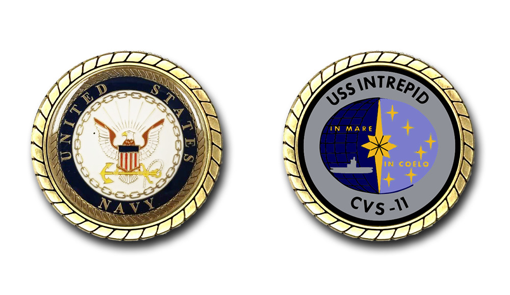USS Intrepid CVS-11 US Navy Challenge Coin Officially Licensed