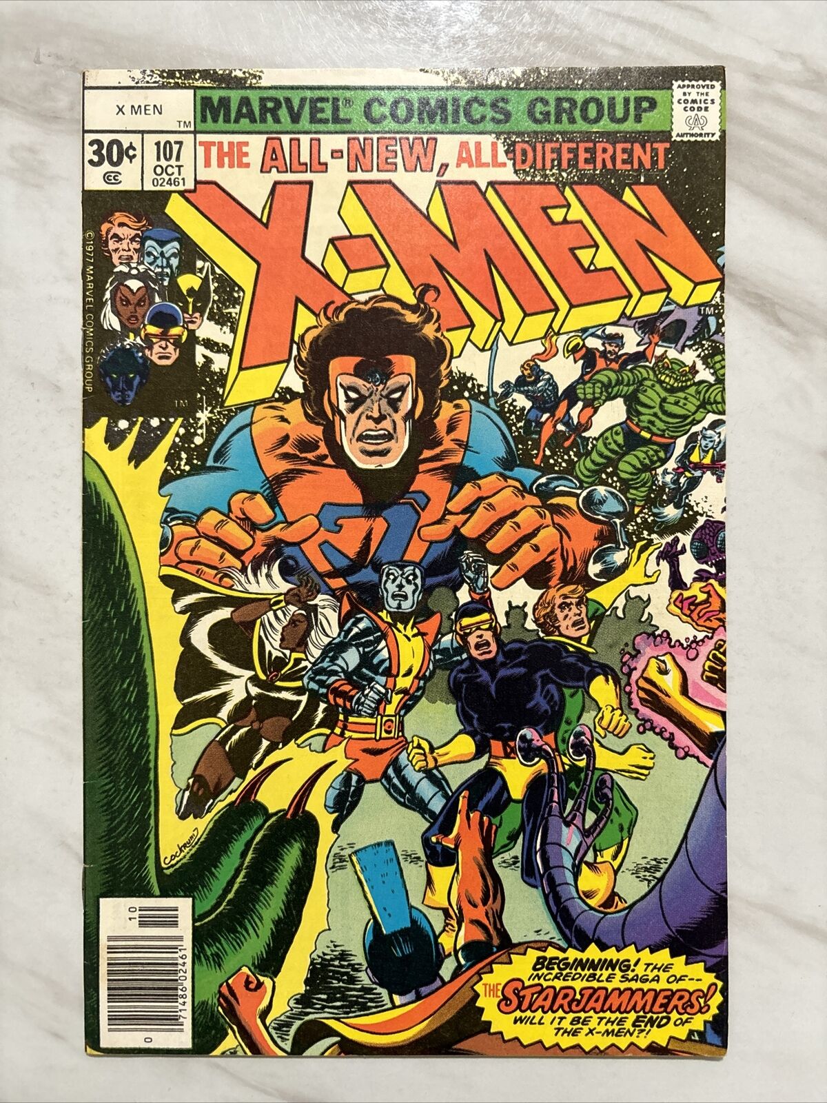 Uncanny X-Men #107 (Marvel, 1977) FN+ 1st Full Appearance of the Starjammers 🔑