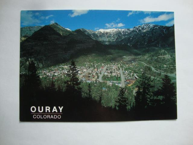 Railfans2 422) Aerial View Of Ouray, Colorado, Motels, Homes, Rocky Mountains