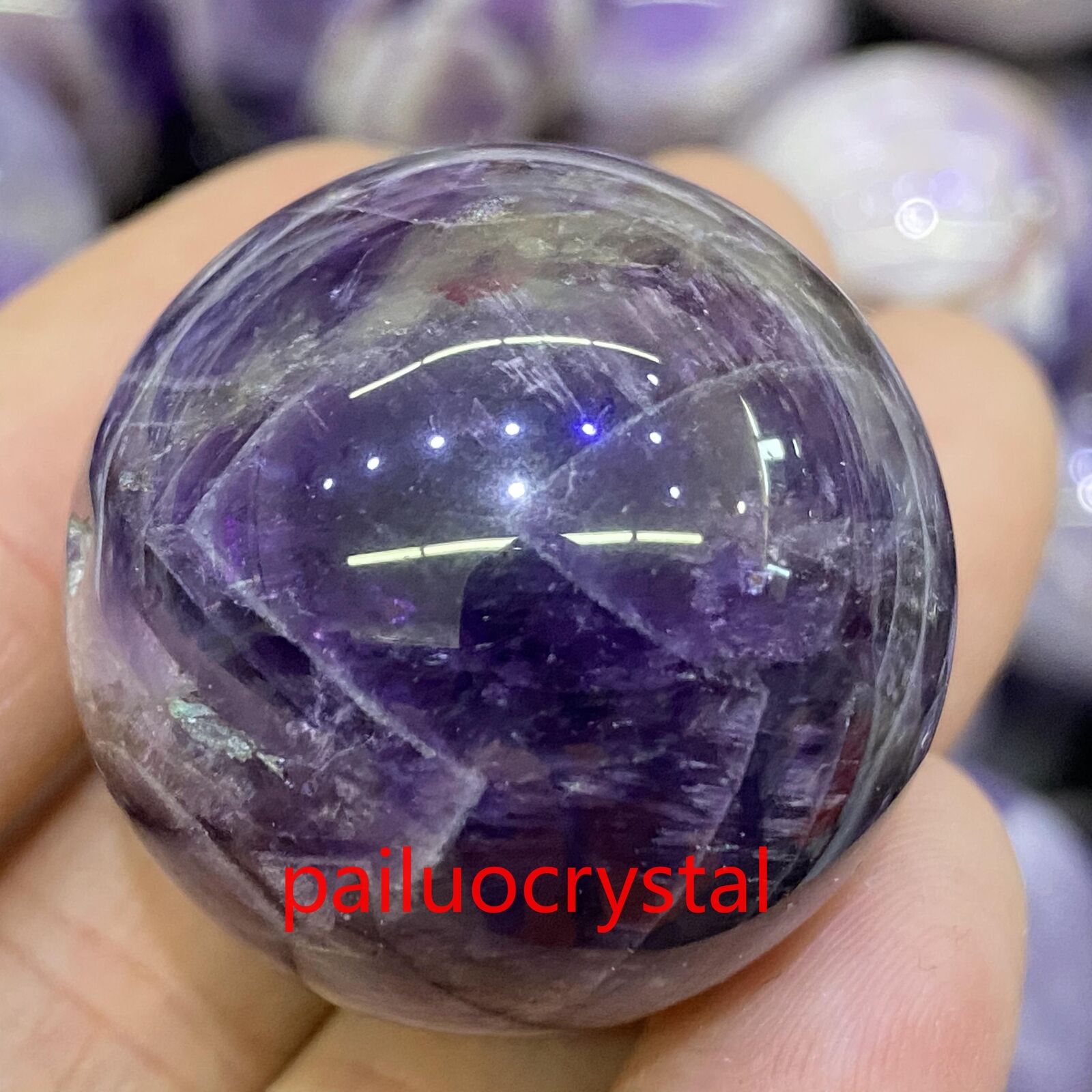 1pc Natural Dreamy Amethyst Ball Quartz Crystal Sphere Reiki Healing Gem 30mm