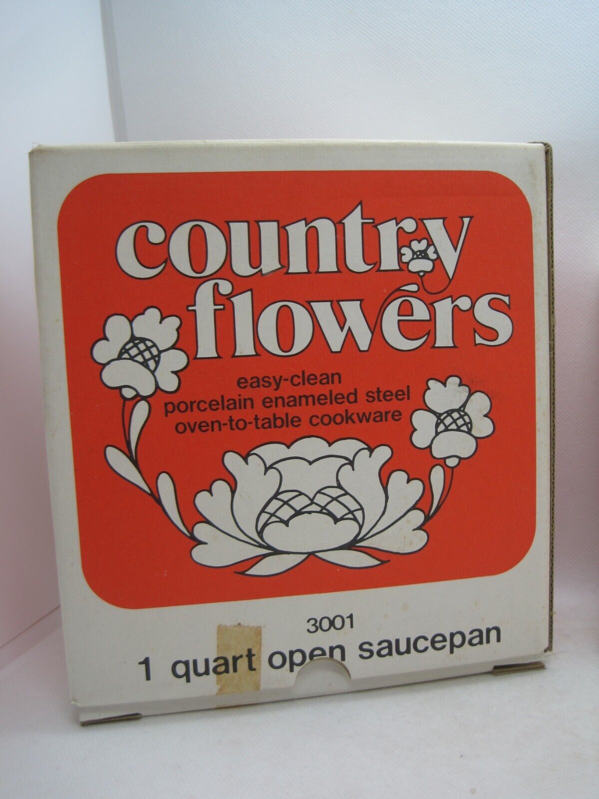 Vintage Sanko 1 Quart open Saucepan 1970s Country Flowers New Old Stock