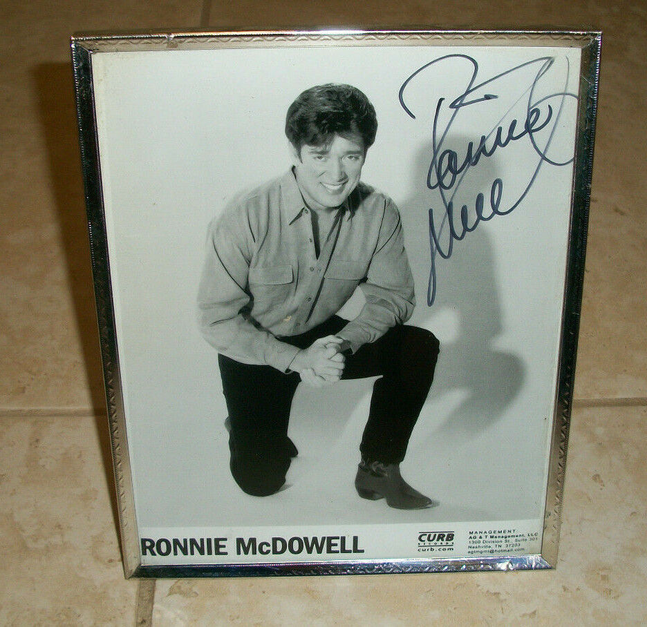  Ronnie McDowell Signed Autographed 8 x 10 Photo in Frame Country Music Elvis VG