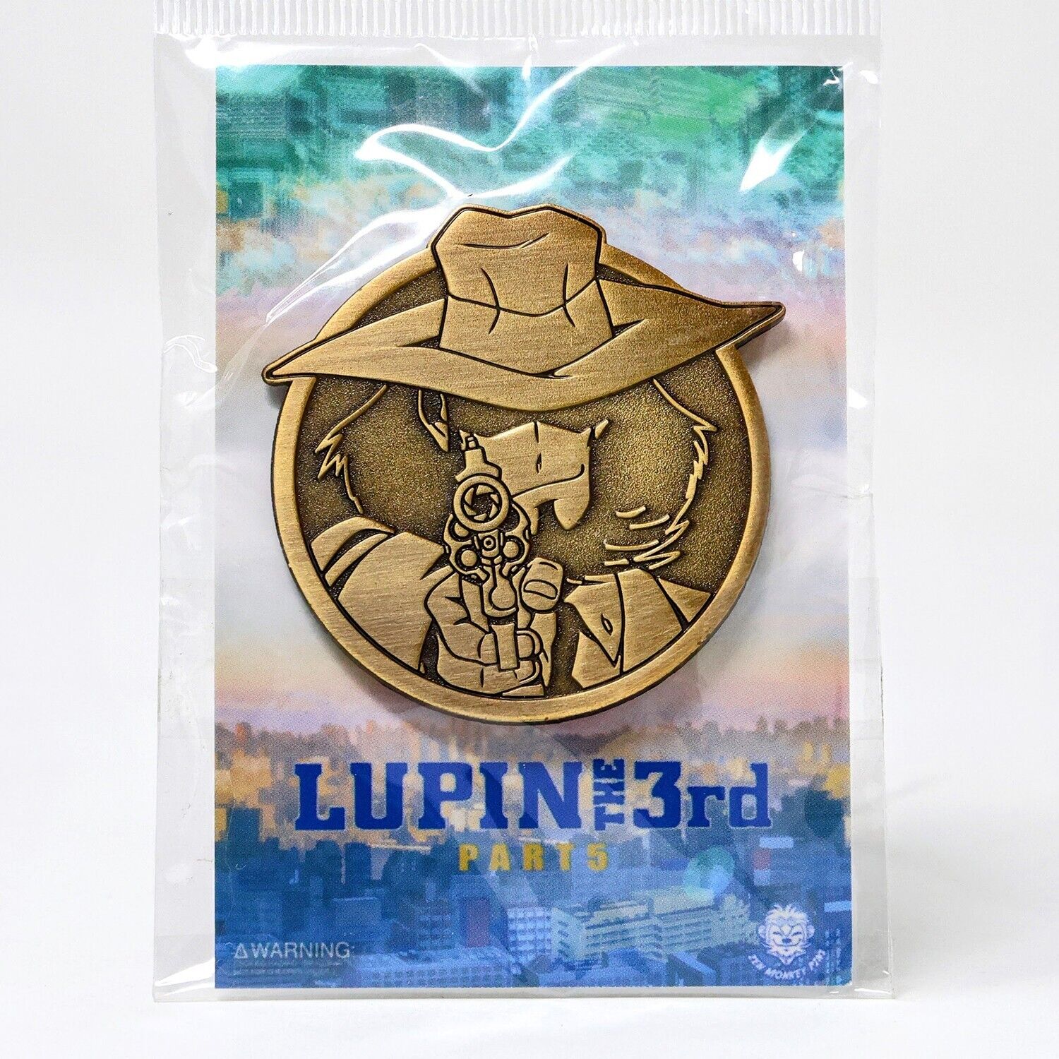 Lupin the Third 3rd Daisuke Jigen Antique Gold Enamel Pin Figure Anime Limited