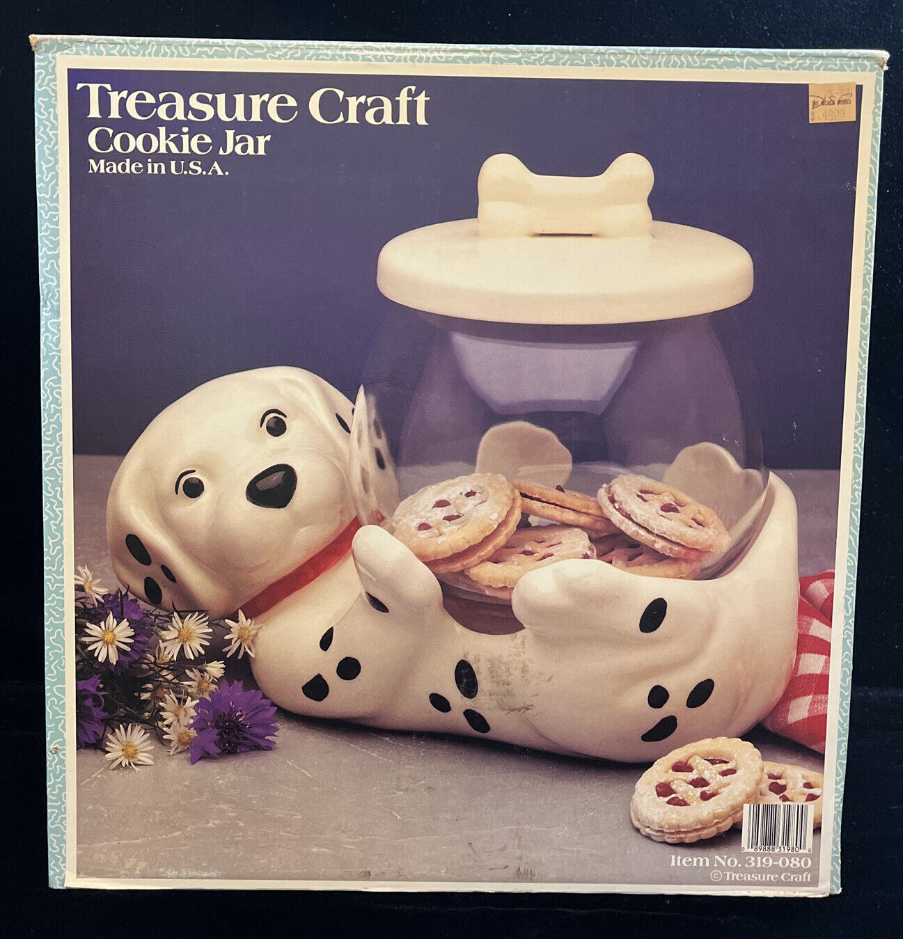 1990\'s Treasure Craft Dalmation Cookie jar New In Box