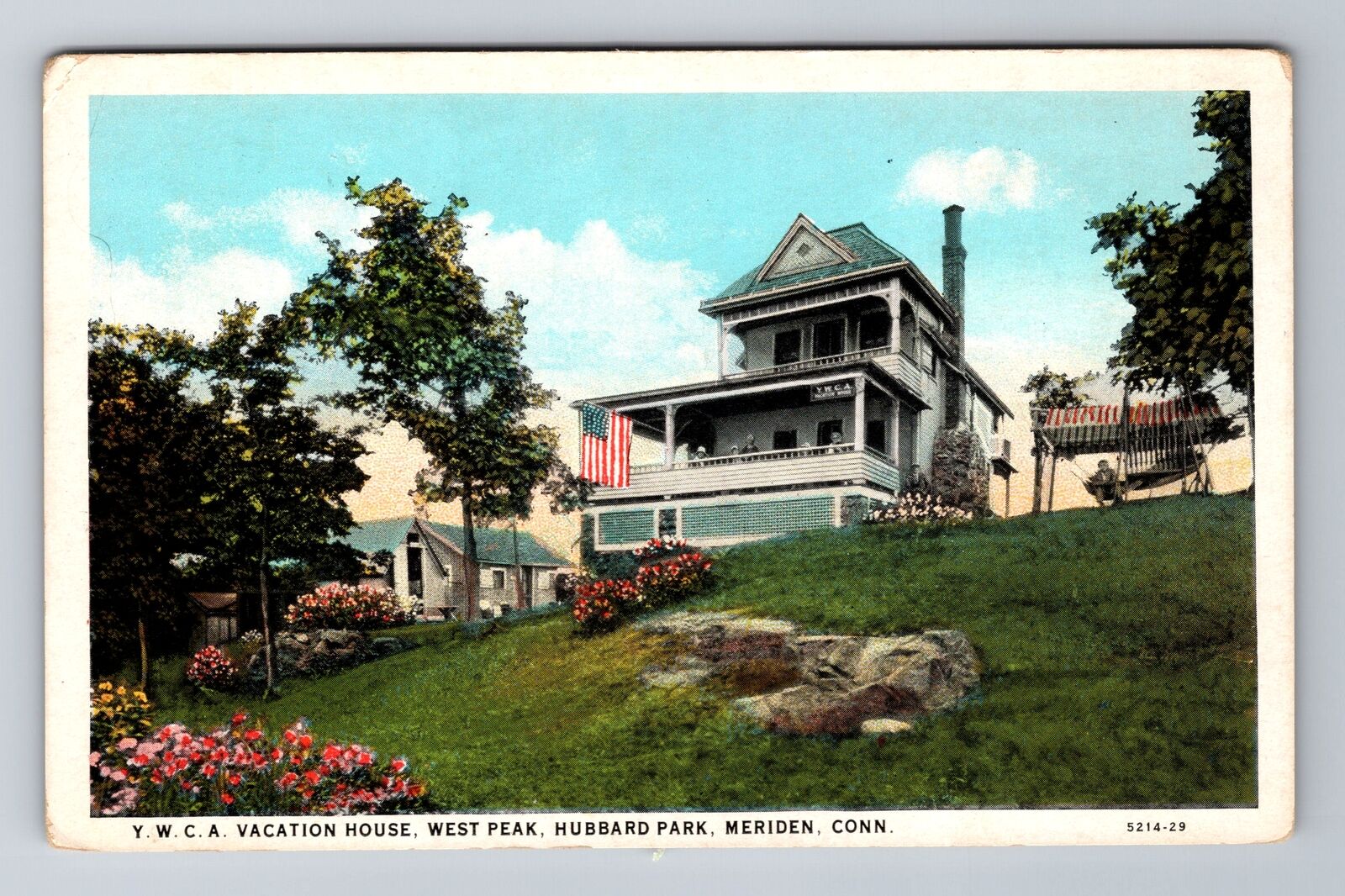 Meriden CT-Connecticut, Hubbard Park, Y.W.C.A Vacation House, Vintage Postcard