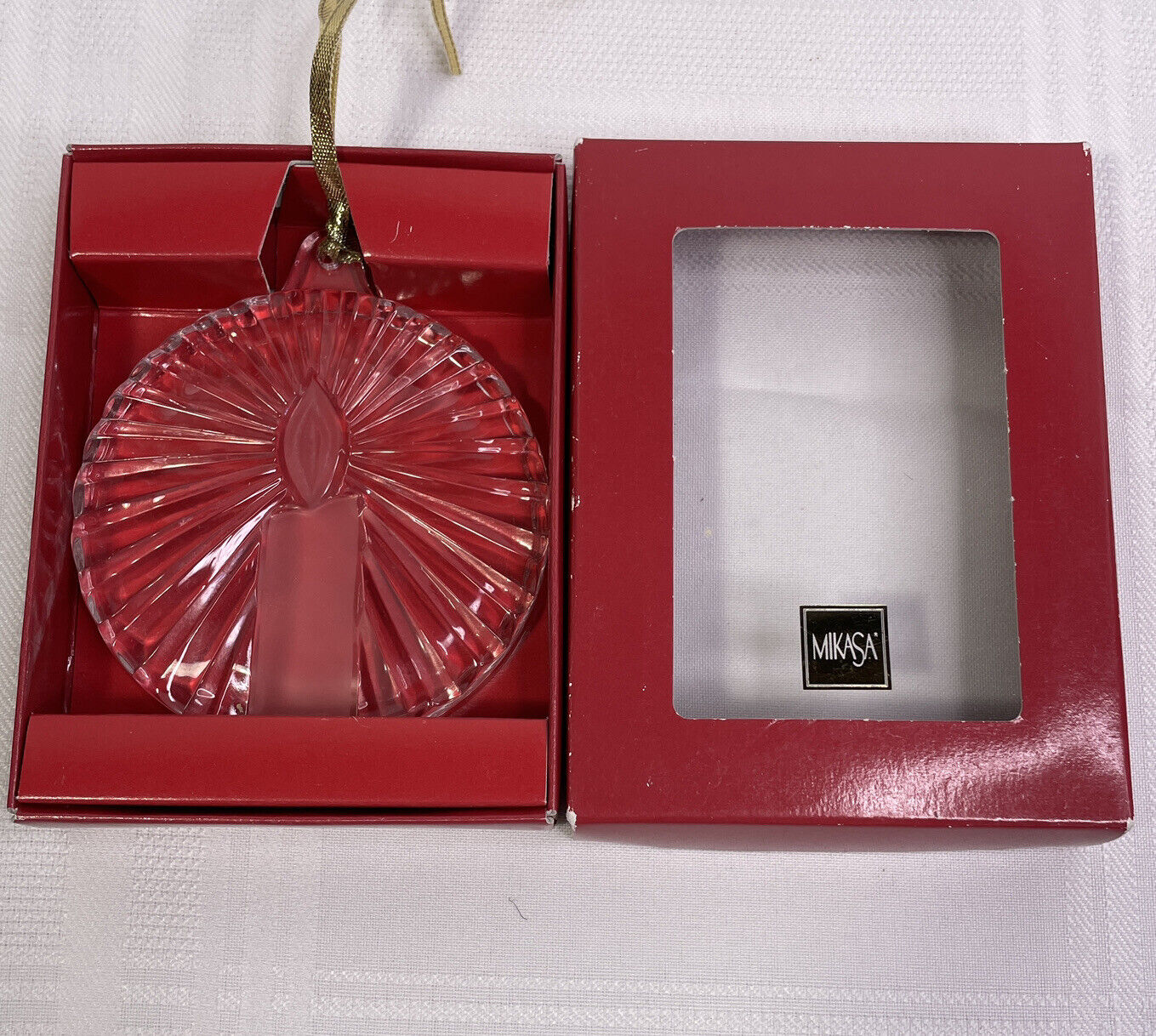 Mikasa Christmas Noel Candle Ornament Round 3.25 inch Glass QQ190/525