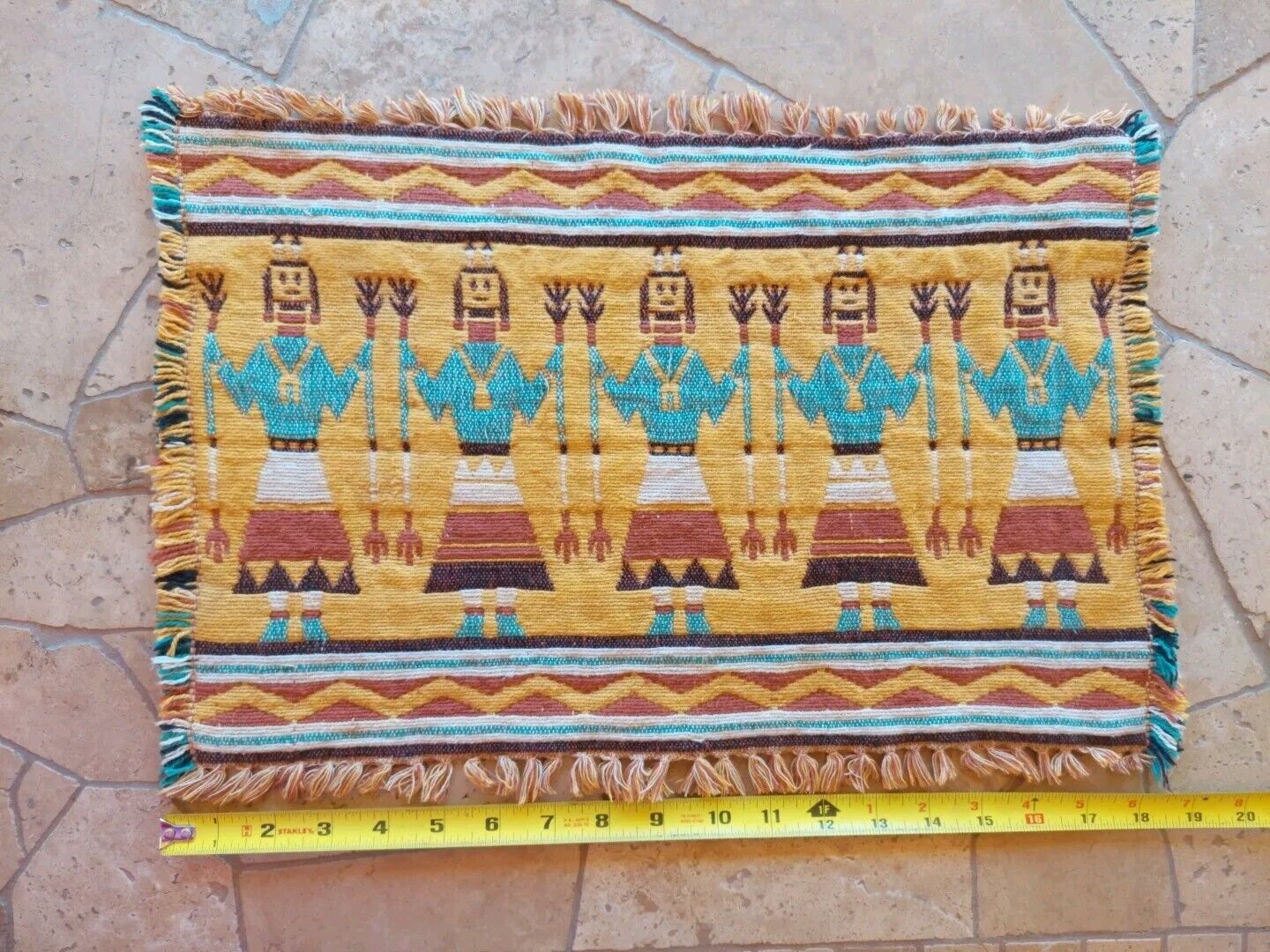 Vintage Native American Southwestern Woven Placemat Reversible Thick *READ*