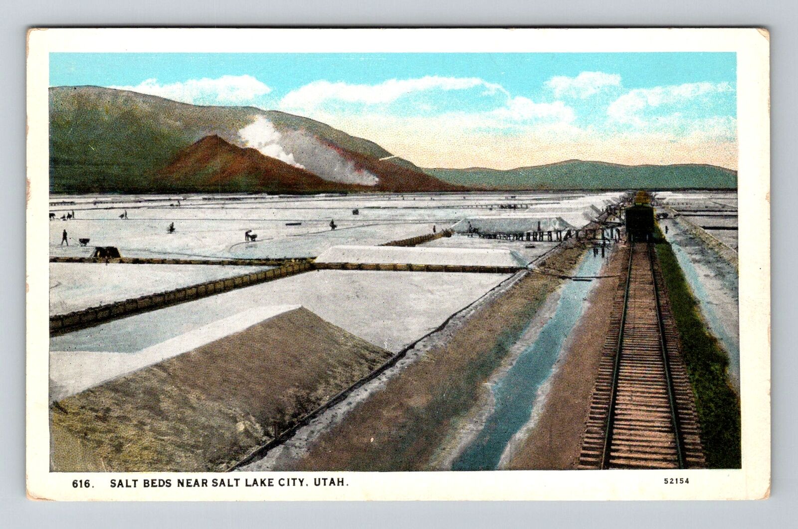 Salt Lake City UT-Utah, Salt Beds, Great Dead Sea Vintage Souvenir Postcard