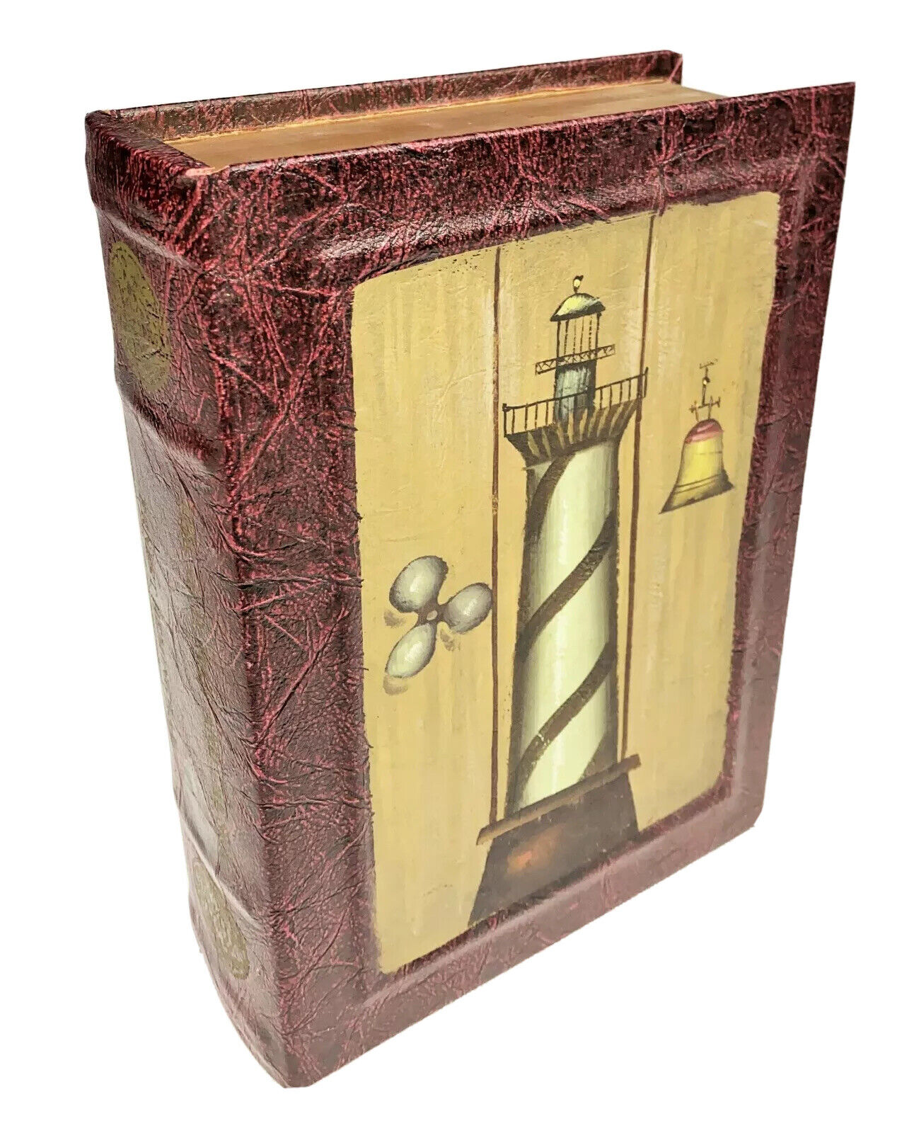 Large Faux Book Stash Box Lighthouse Fake Hollow Hidden Display