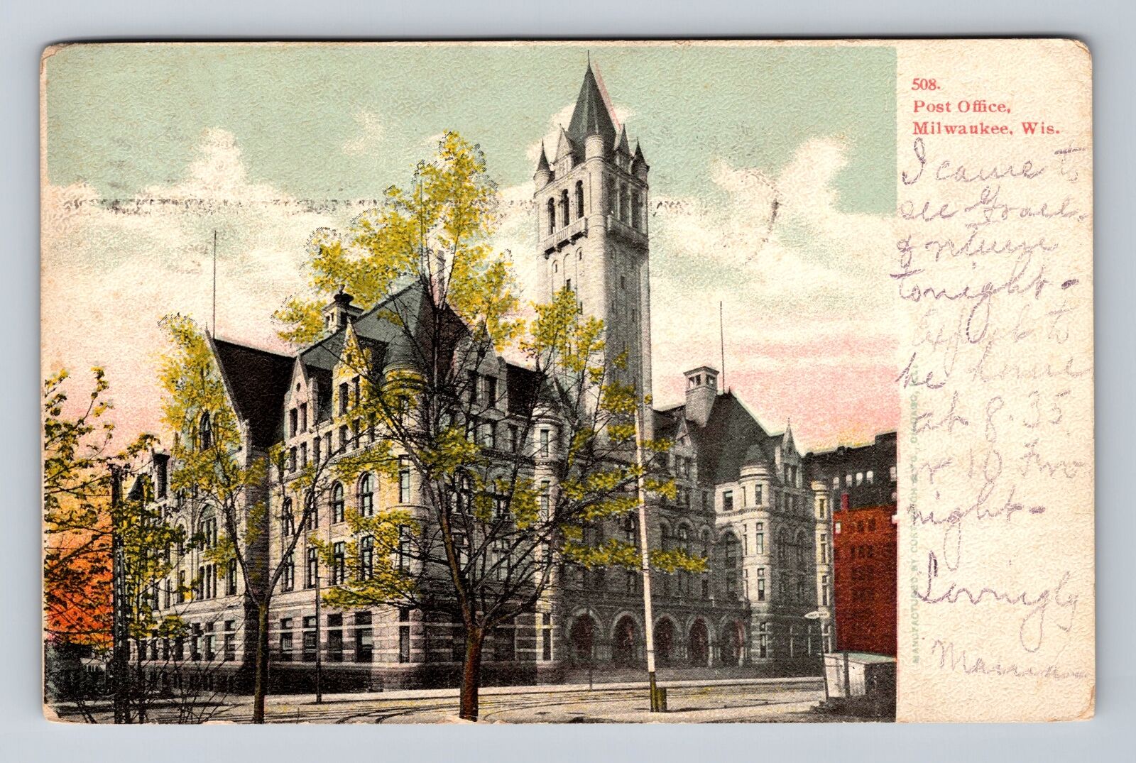Milwaukee WI-Wisconsin, United States Post Office, Antique Vintage Postcard