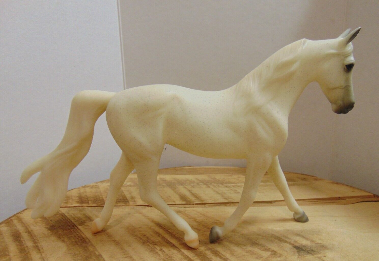 Breyer Reeves Mare White Horse, White Tail & Mane; Gray Speckled