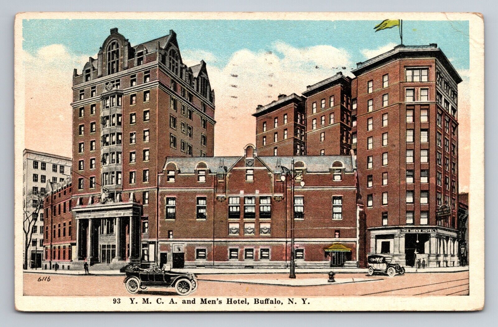 Y.M.C.A. And Men\'s Hotel Buffalo New York Antique Posted 1928 Postcard