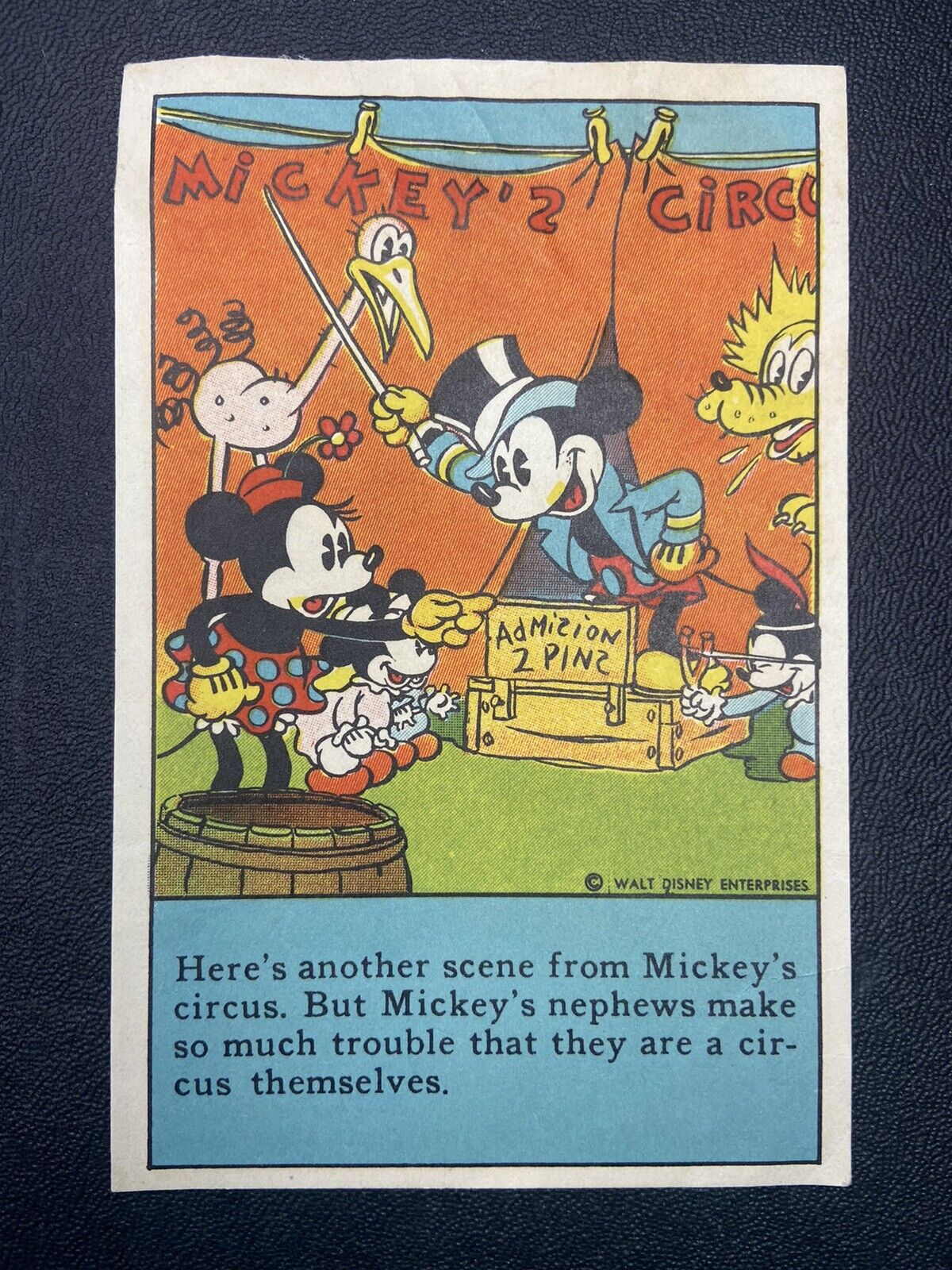 1930S DISNEY RECIPE CARD-BELL BREAD-MICKEY DISNEYANA Mickey Mouse Circus
