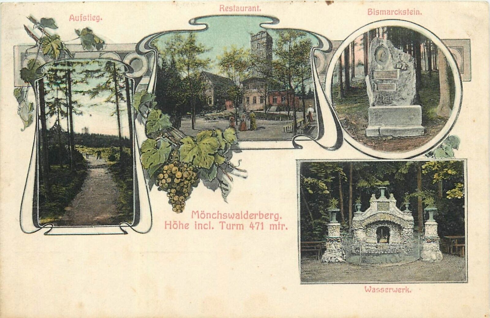 Postcard C-1910 Germany Monchswalderberg Multi View GR24-4124