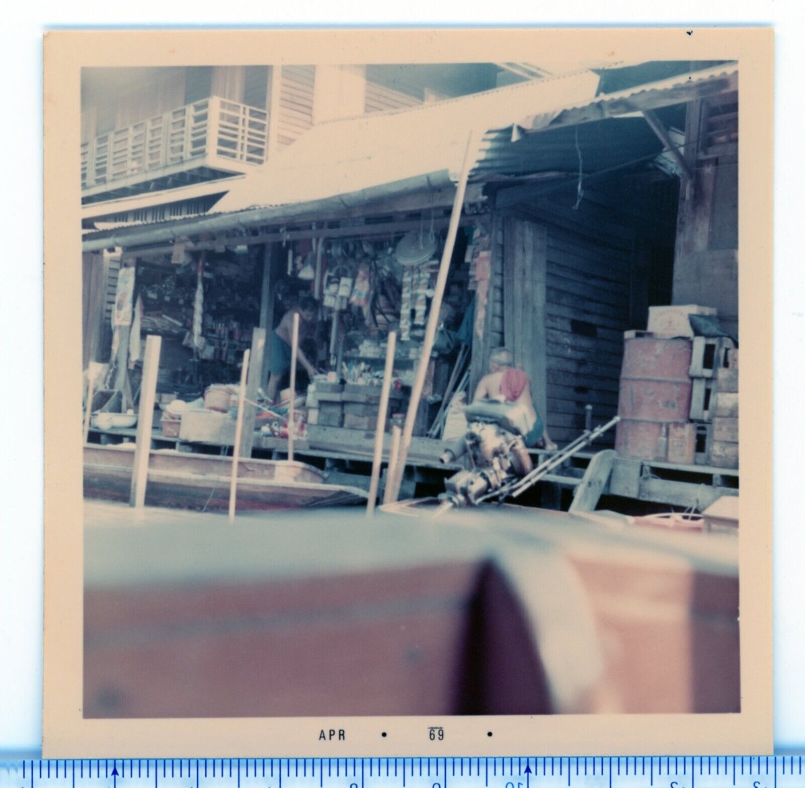 pc01  Vintage Photo 1969 Thailand house on river 433a