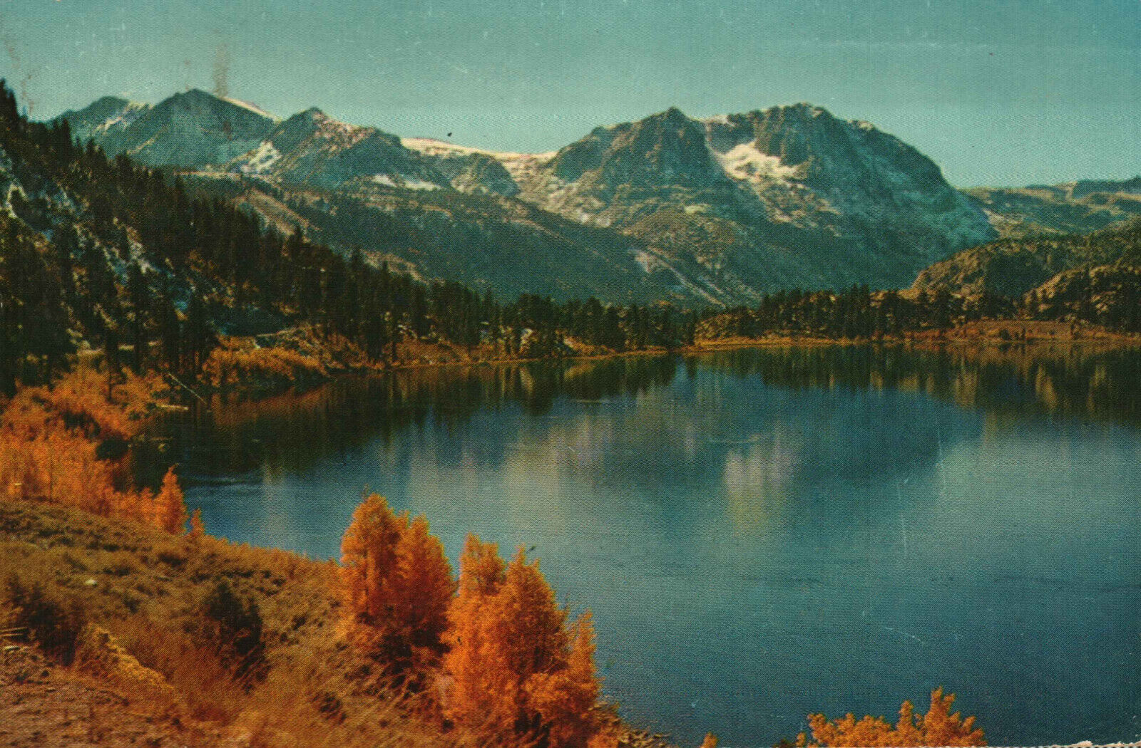 Postcard June Lake Mono County California CA High Sierra Lakes Posted 1954