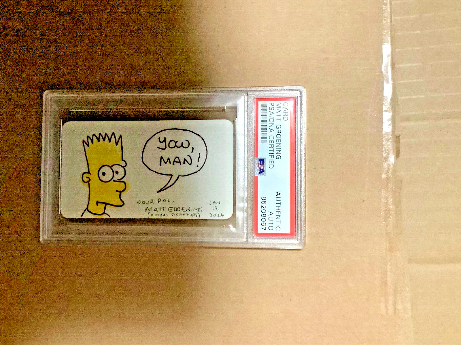 Matt Groening Signed Autographed Bart Color Sketch Card AUTO PSA/DNA  Simpsons