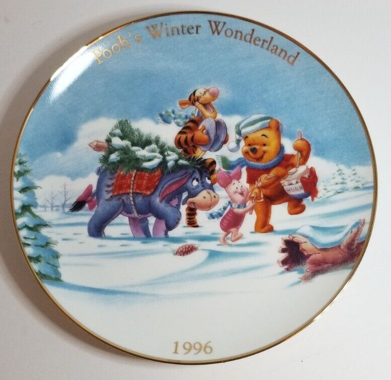 Disney's 1996 Pooh's Winter Wonderland Collectors Plate Piglet Tigger Eeyore MIB
