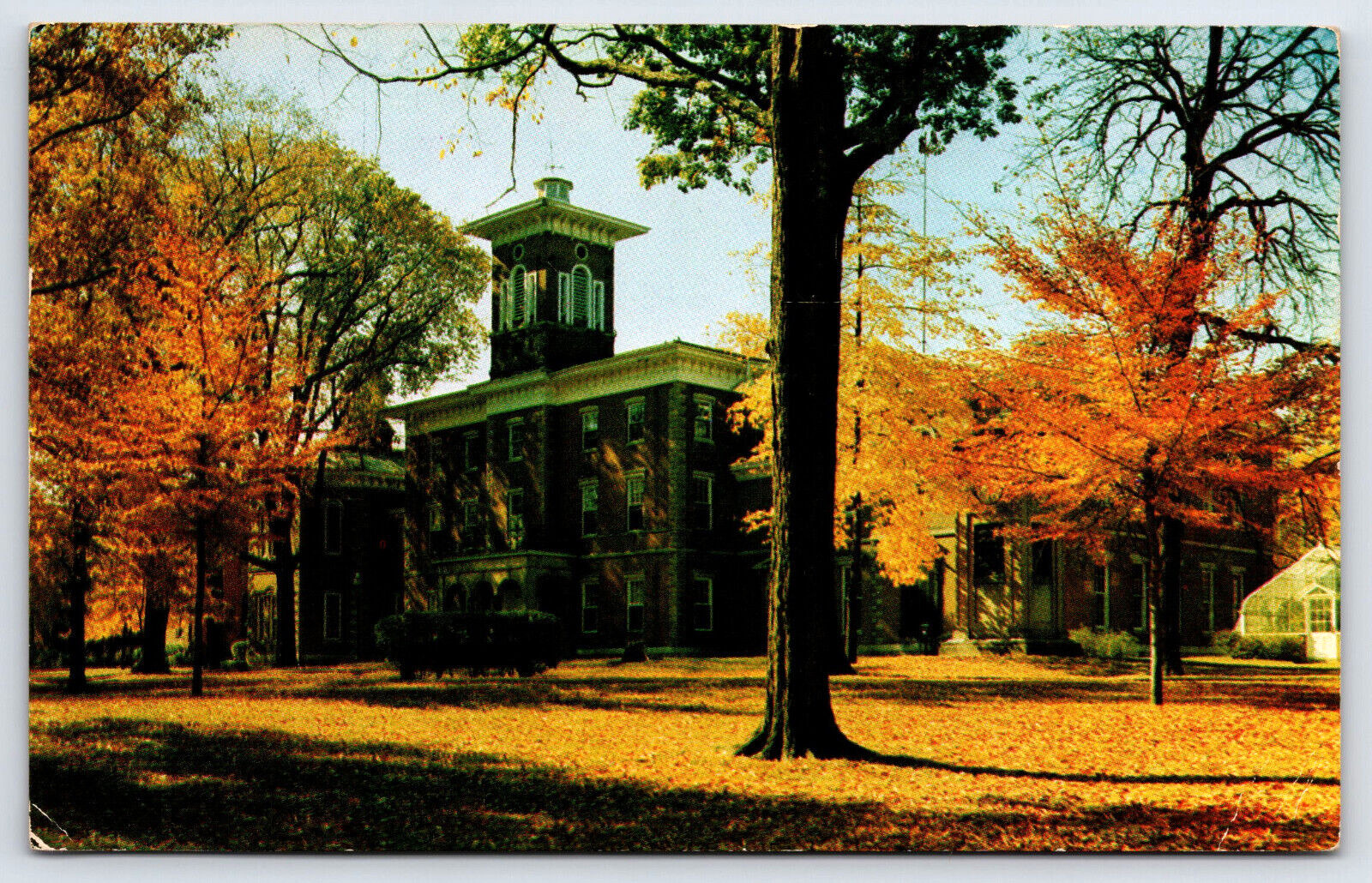 Crawfordsville IN-Indiana, Wabash College, Center Hall, Antique Vintage Postcard