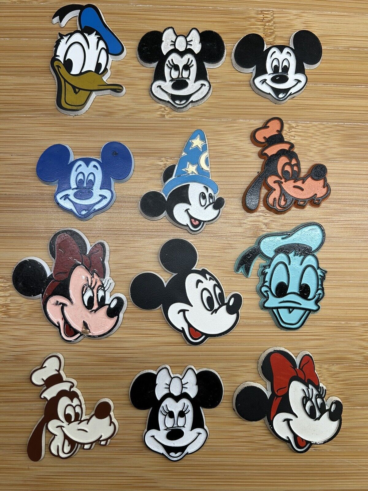 Vintage Lot Of 12 80s 90s Disney Mickey Mouse Donald Goofy Old Fridge Magnets