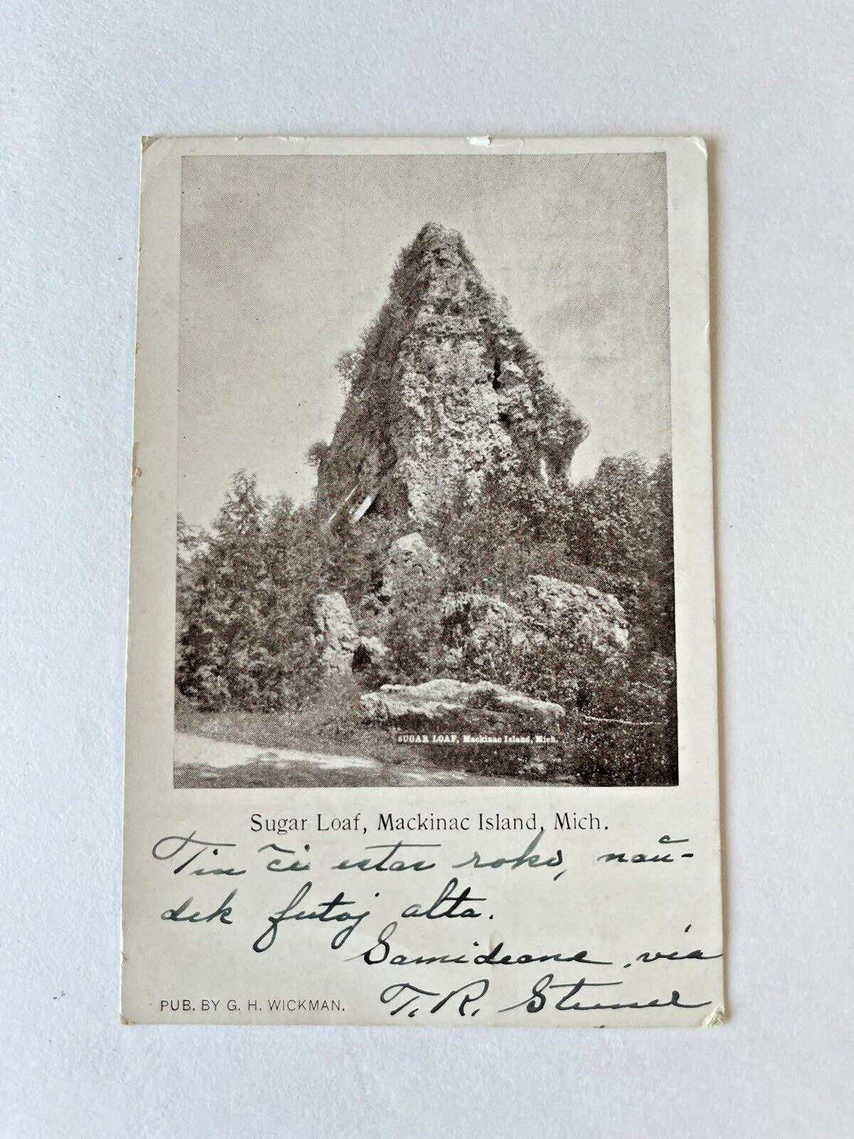 Antique Vintage Postcard SUGAR LOAF Mackinac Island MI Undivided Back GH Wickman