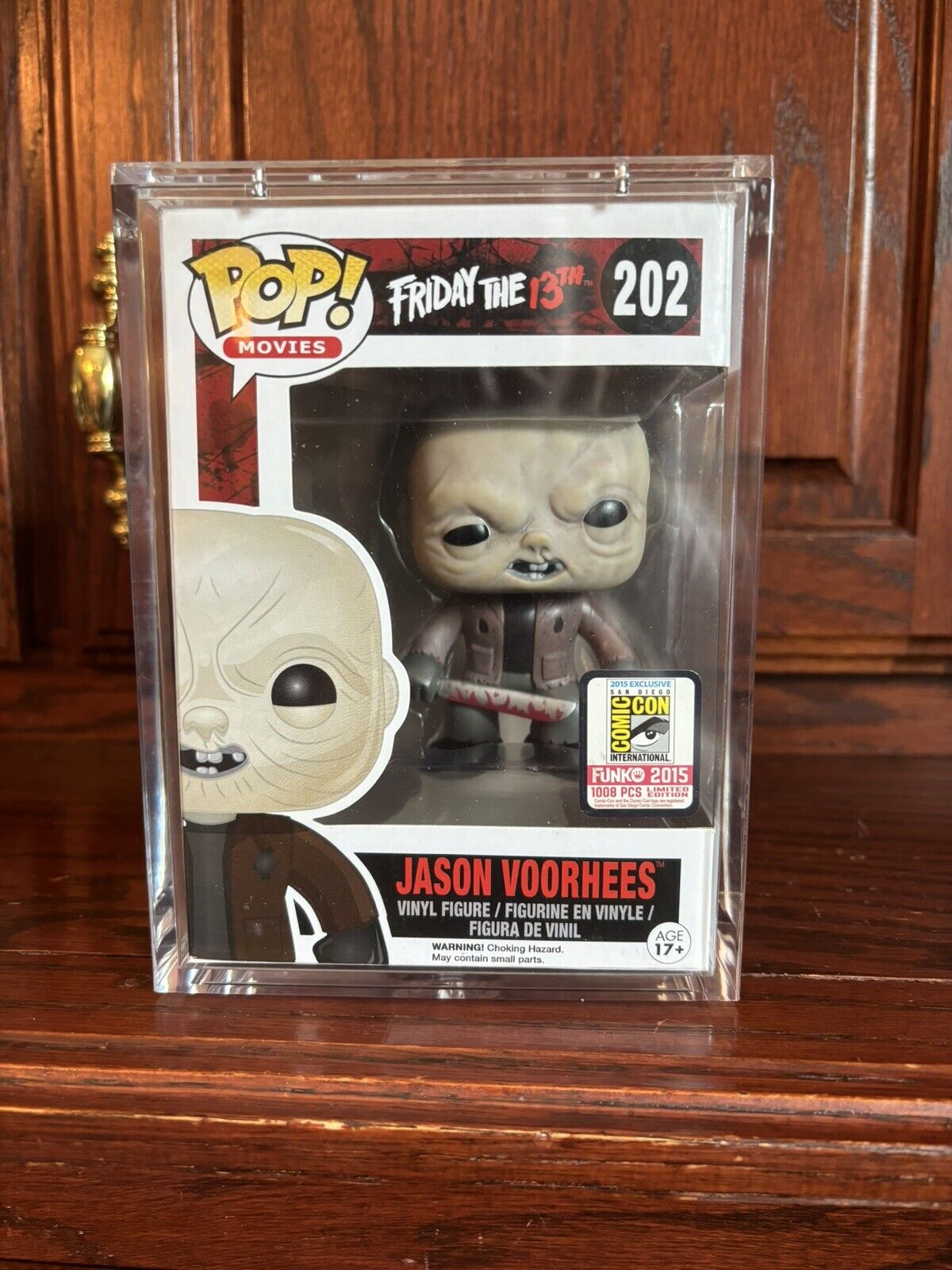 Funko POP RARE Jason Voorhees (unmasked) #202 Official SDCC 2015 + Hard Case