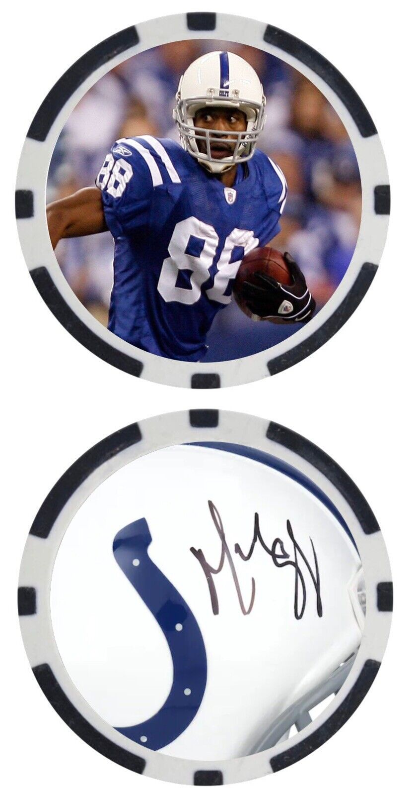MARVIN HARRISON - INDIANAPOLIS COLTS - POKER CHIP/BALL MARKER *SIGNED/AUTO***