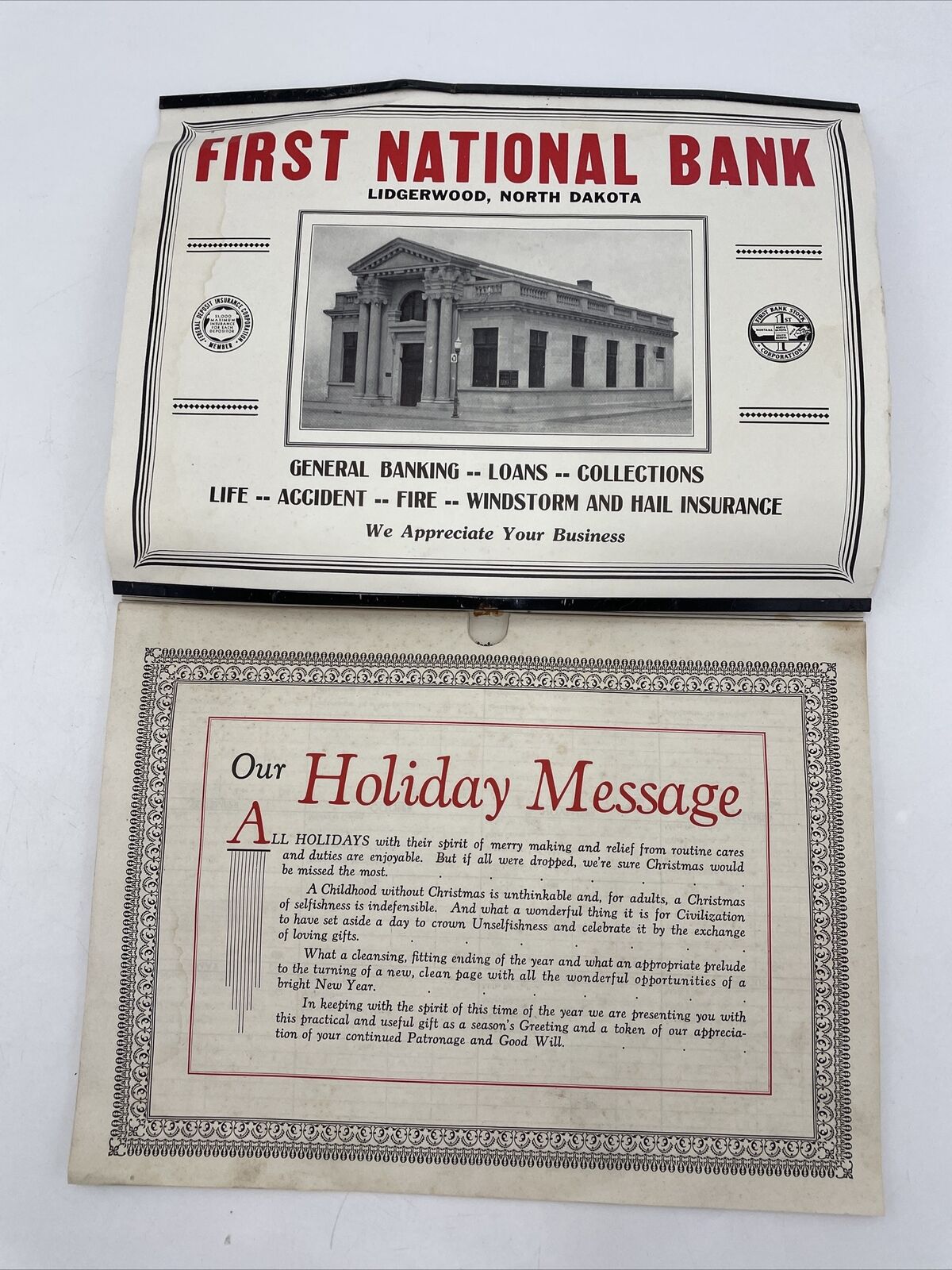 1949 Calendar Vintage Banking North Dakota Midwest Vintage Advertising Movie