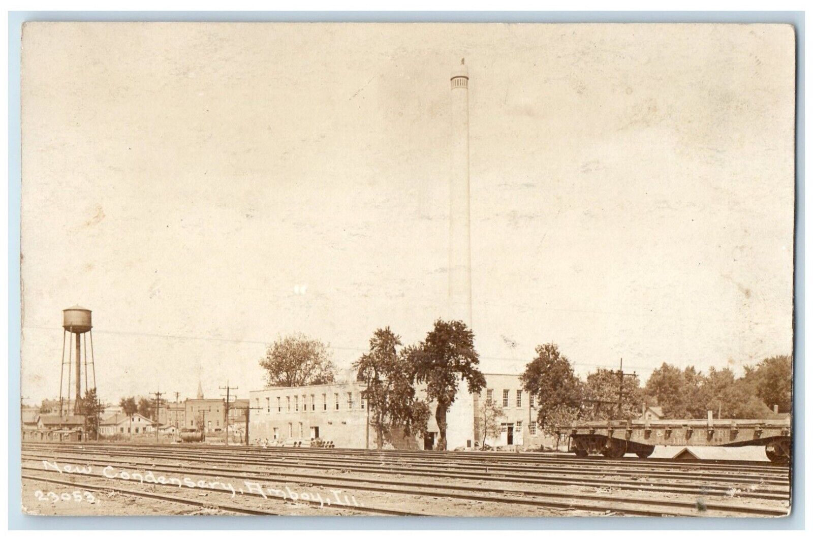 c1910\'s New Condensery Water Tower Amboy Illinois IL RPPC Photo Antique Postcard
