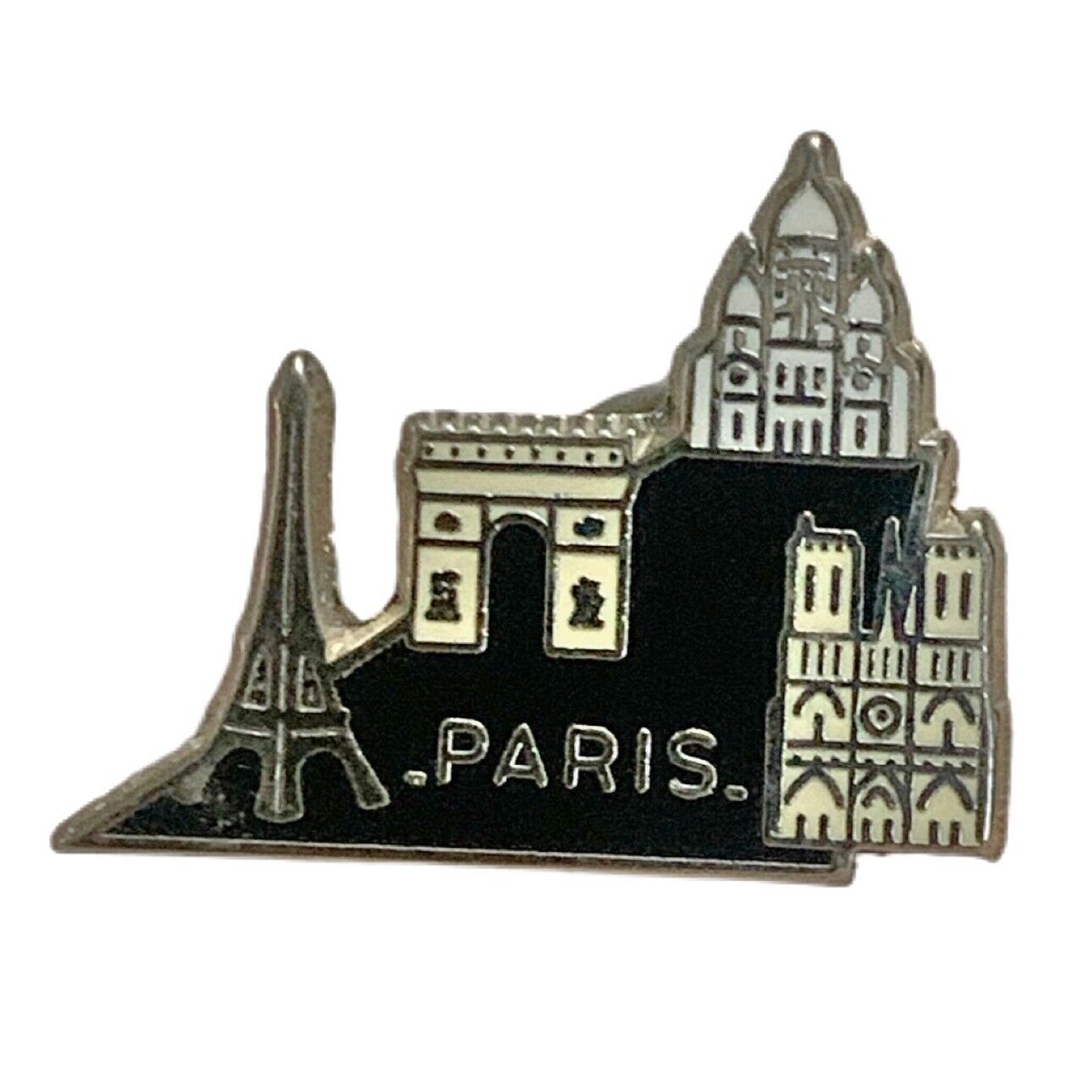 Vintage Paris France City Themed Architecture Travel Souvenir Pin