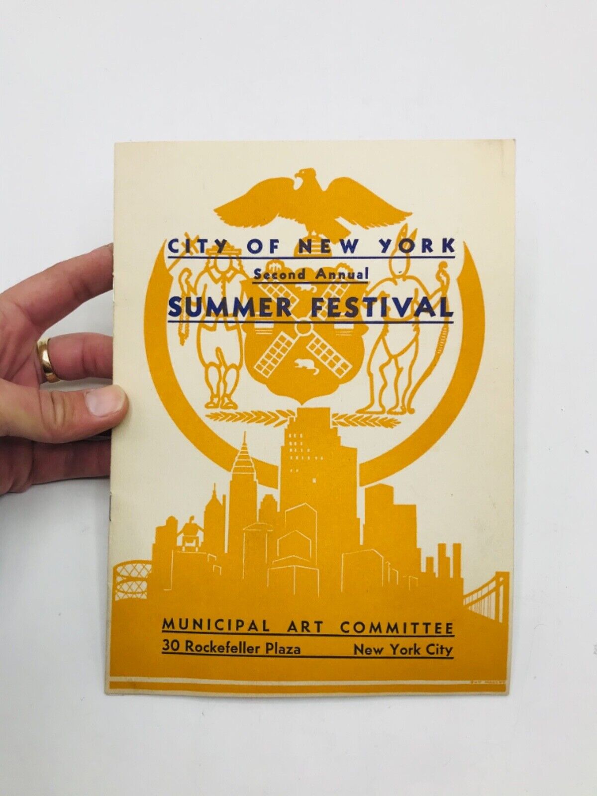 1936 2nd Annual City Of New York Summer Festival Art Pamphlet Rockefeller Plaza