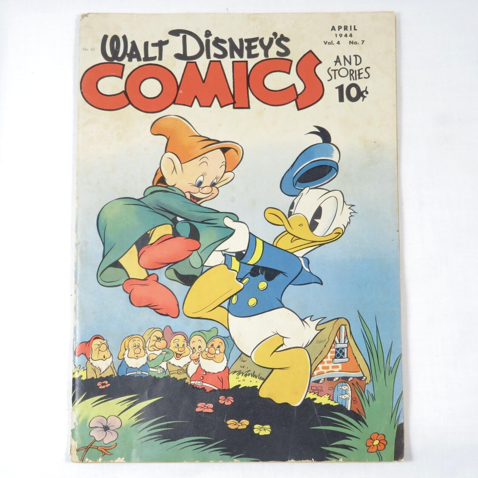 Vintage Walt Disneys Comics and Stories #43 April 1944 Donald Duck Dwarfs Cover