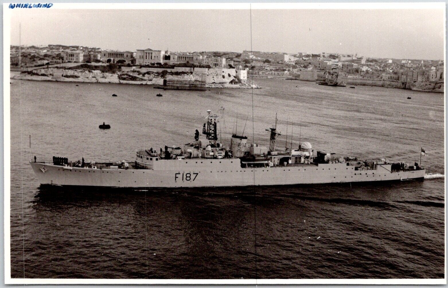 HMS Whirlwind F187 W-class Destroyer British Royal Navy Photograph Dated 1956