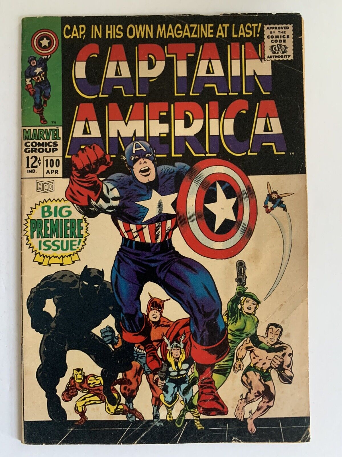 CAPTAIN AMERICA #100 3.0 GD/VG 1968 1ST ISSUE BLACK PANTHER APPEARANCE MARVEL