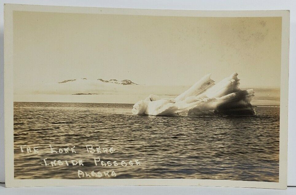 Alaska The Lone Berg Inside Passage c1930s Real Photo Postcard O20
