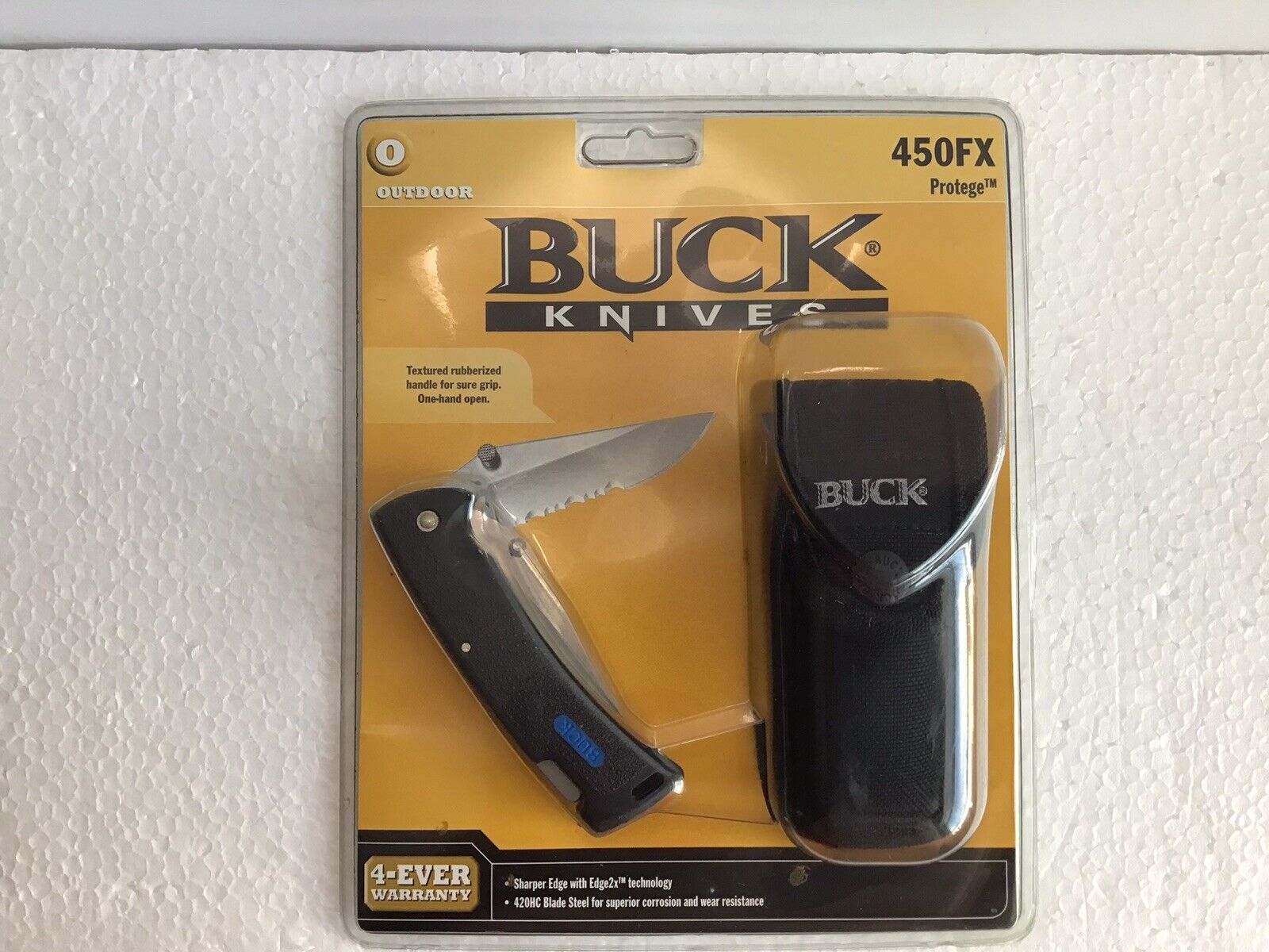2004 Buck Knives 450FX Protege Blue+ Heavy Duty Black Nylon Sheath