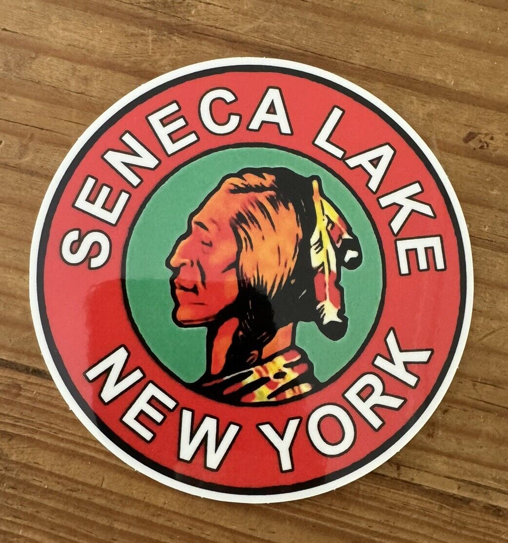 Seneca Lake New York Sticker Vintage Style Finger Lakes, Upstate NY 4”