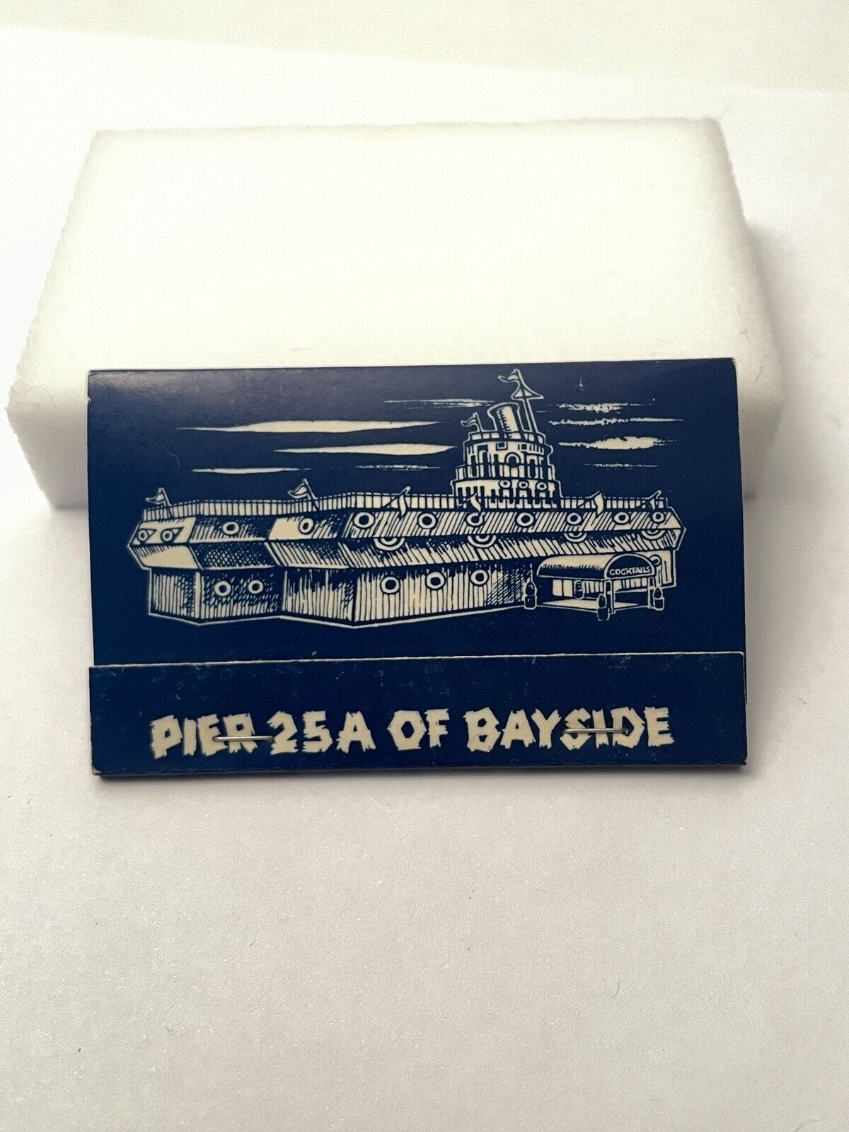 Vintage 1970s Pier 25A Restaurant Matchbook - Bayside Queens NYC Seafood