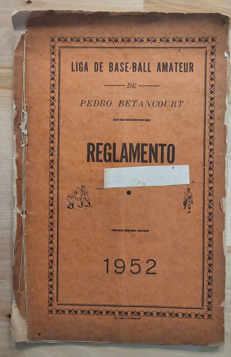 1952 NEGRO LEAGUES CUBAN BASEBALL PEDRO BETANCOURT LEAGUE RULES FILE REGULATION