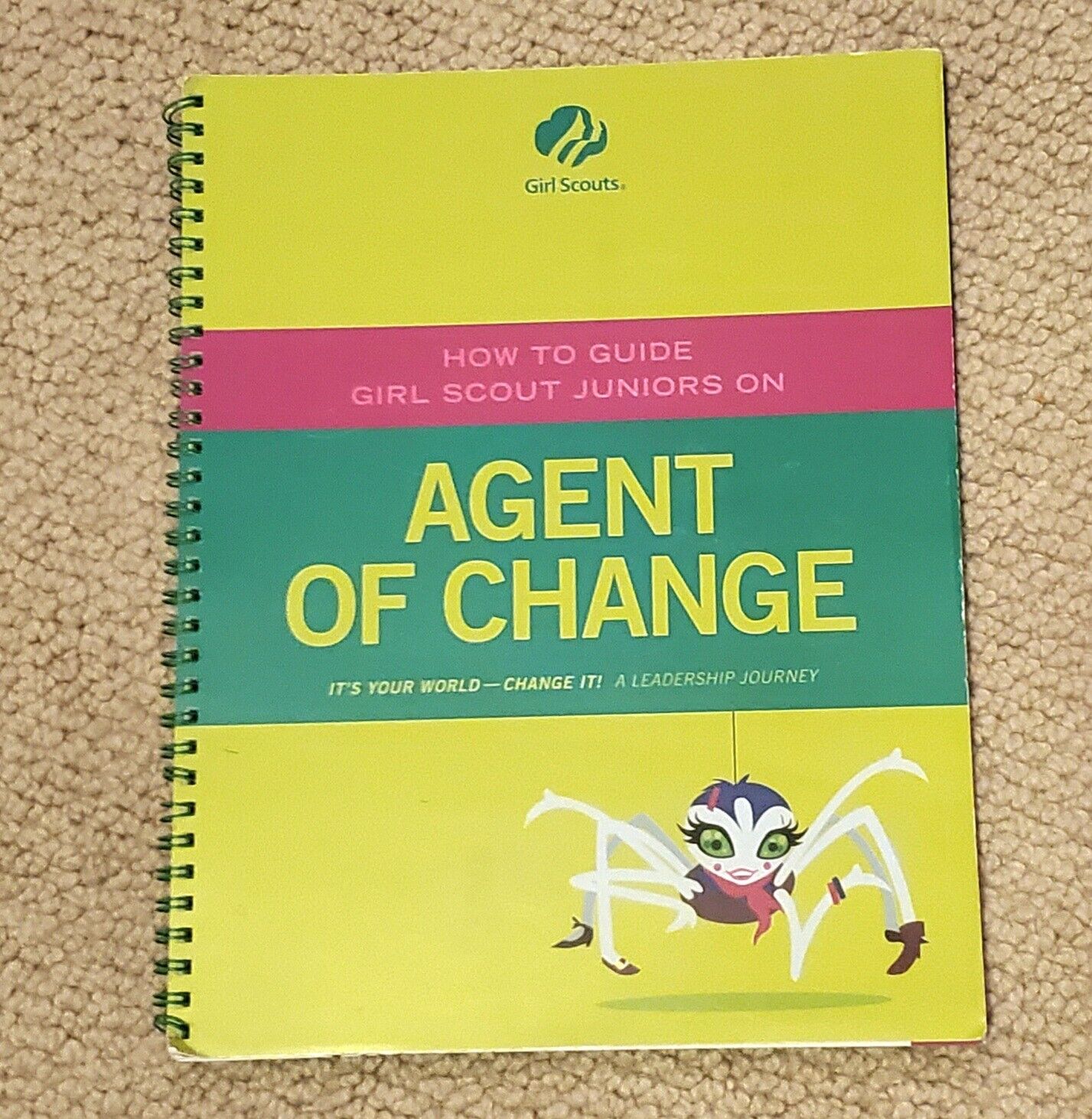 GIRL SCOUTS: AGENT OF CHANGE 3pc Set, Leader Guide, Girl Work Book And 1 Patch