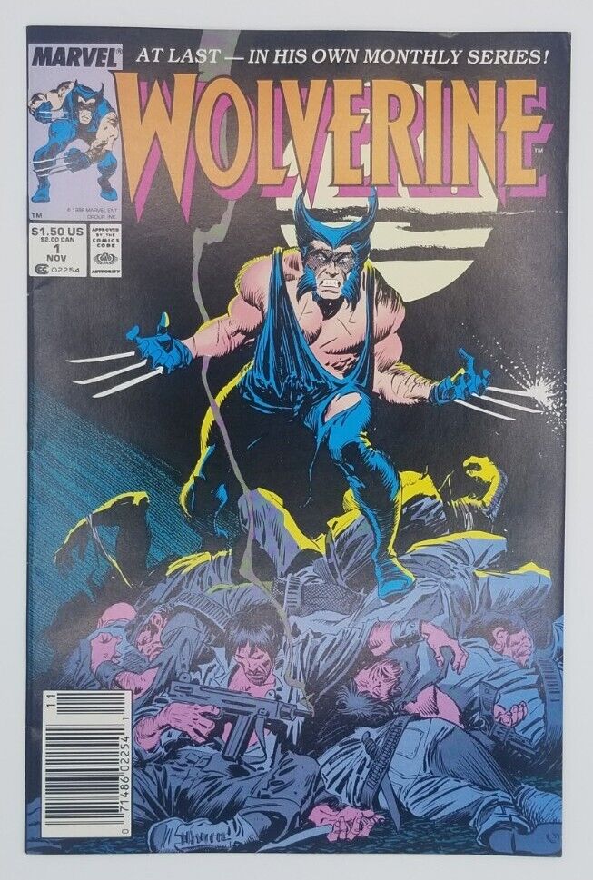 Wolverine #1 Newsstand (1988, Marvel) 1st Wolverine as Patch Fine/Fine+