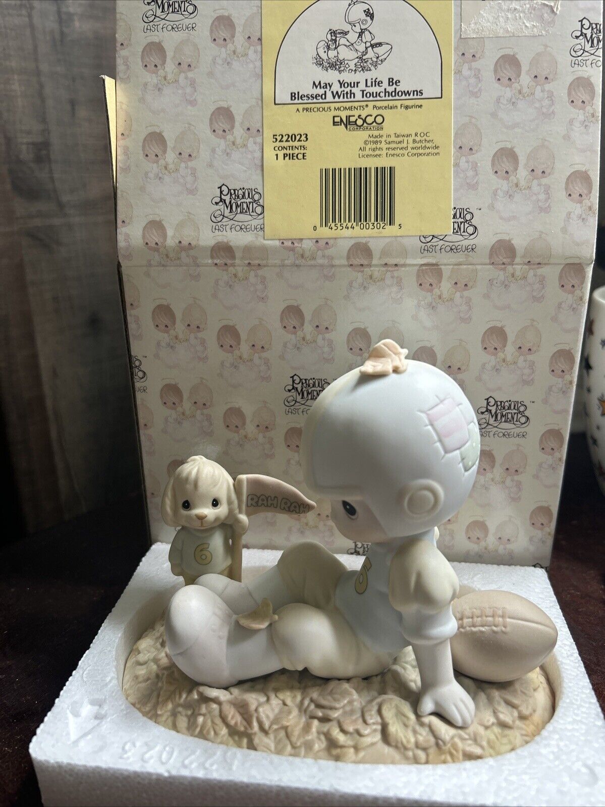 Precious Moments Porcelain Figurine MAY YOUR LIFE BE BLESSED WITH TOUCHDOWNS New
