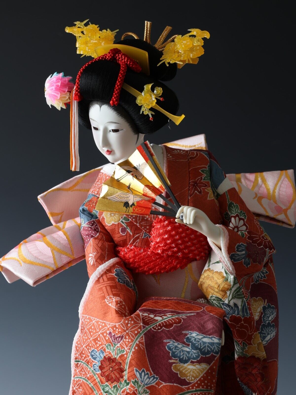 Beautiful Japanese Rare Heian Scroll Kimono GEISHA Doll -Traditional Kimono-