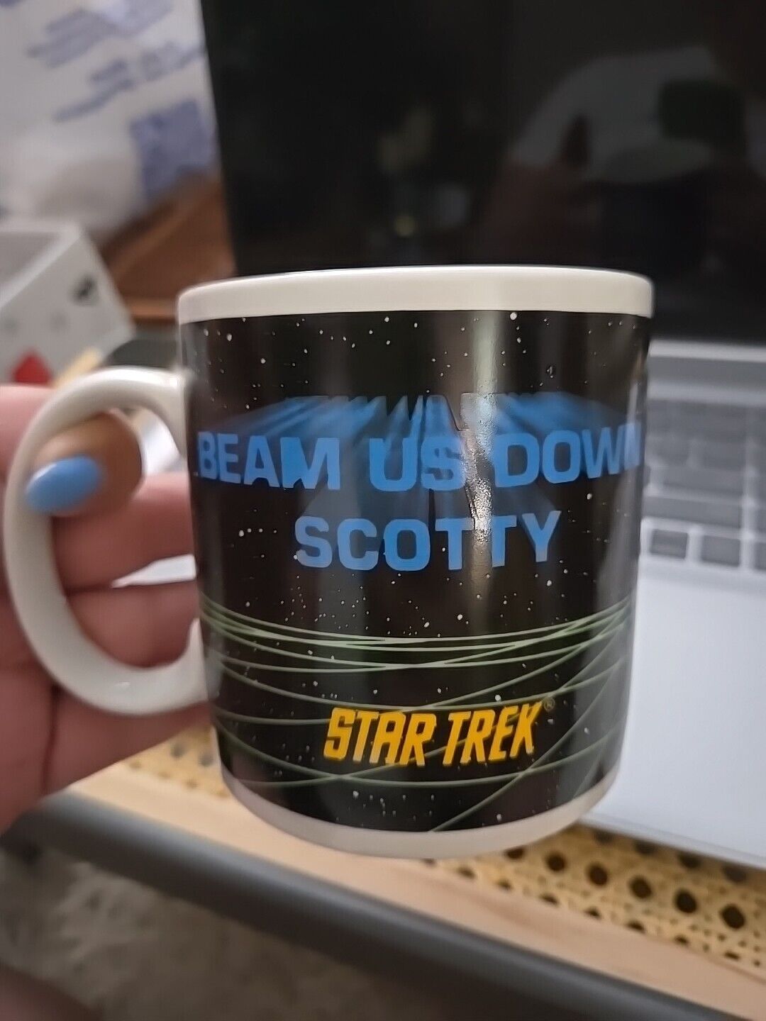 Vintage 1991 Hamilton Star Trek Enterprise Mug ~ Beam Us Down Scotty