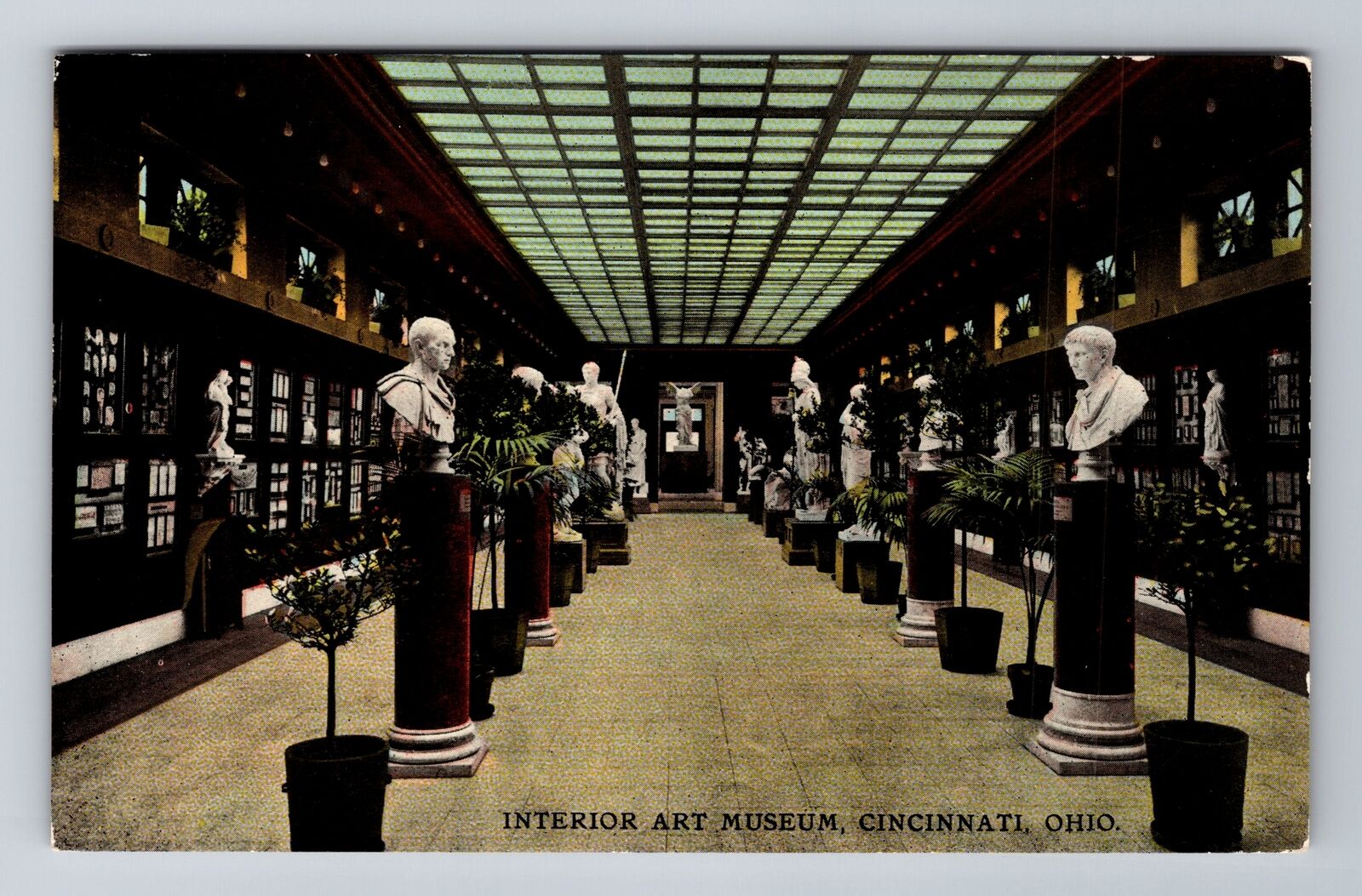 Cincinnati OH-Ohio, Interior Art Museum, Antique, Vintage Postcard
