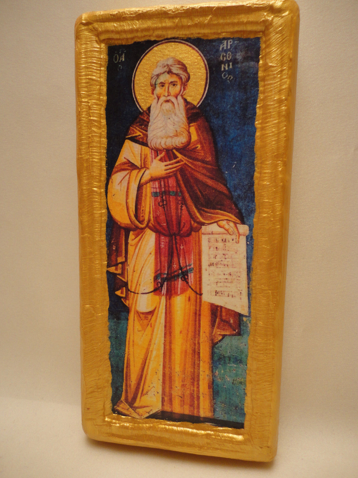 Saint Arsenios Arsenius San Arsenio Byzantine Greek Orthodox Icon Art on Wood
