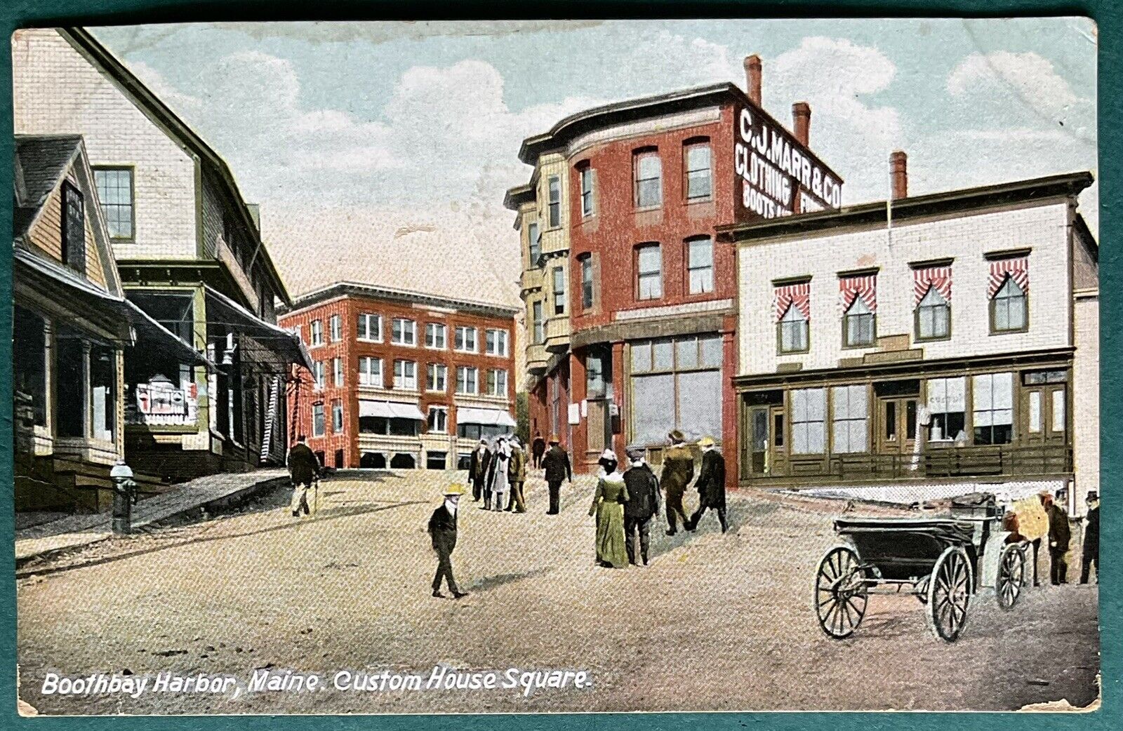 Boothbay Harbor Custom House Square Postcard