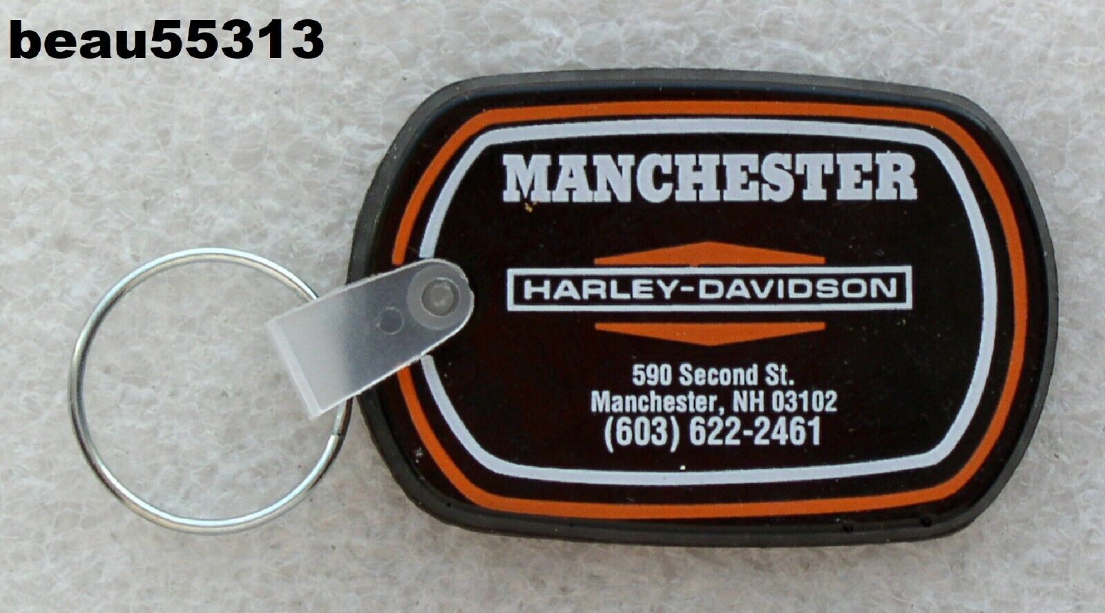 ⭐H-D OF MANCHESTER NEW HAMPSHIRE HARLEY DAVIDSON DEALER KEY CHAIN FOB